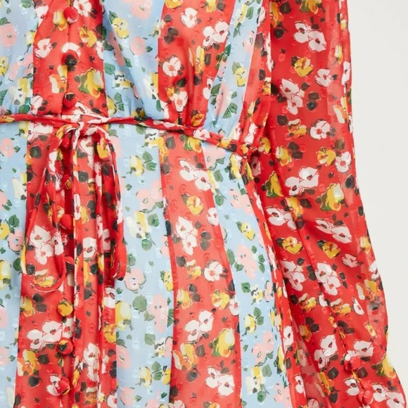 ❤💙 CAROLINA HERRERA Runway Floral Chiffon Maxi 14 - Picture 8 of 11